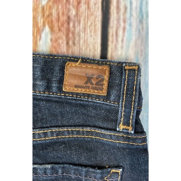 X2 Quality Denim Jeans Womens Size 2 Curvy Embroidered Low Rise Boot Cut Blue - Picture 3 of 10
